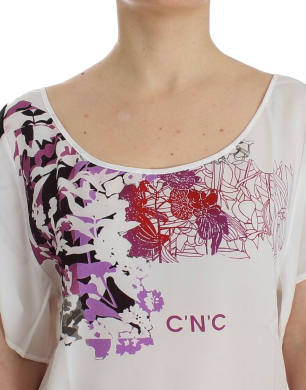 Costume National White motive print blouse Wit