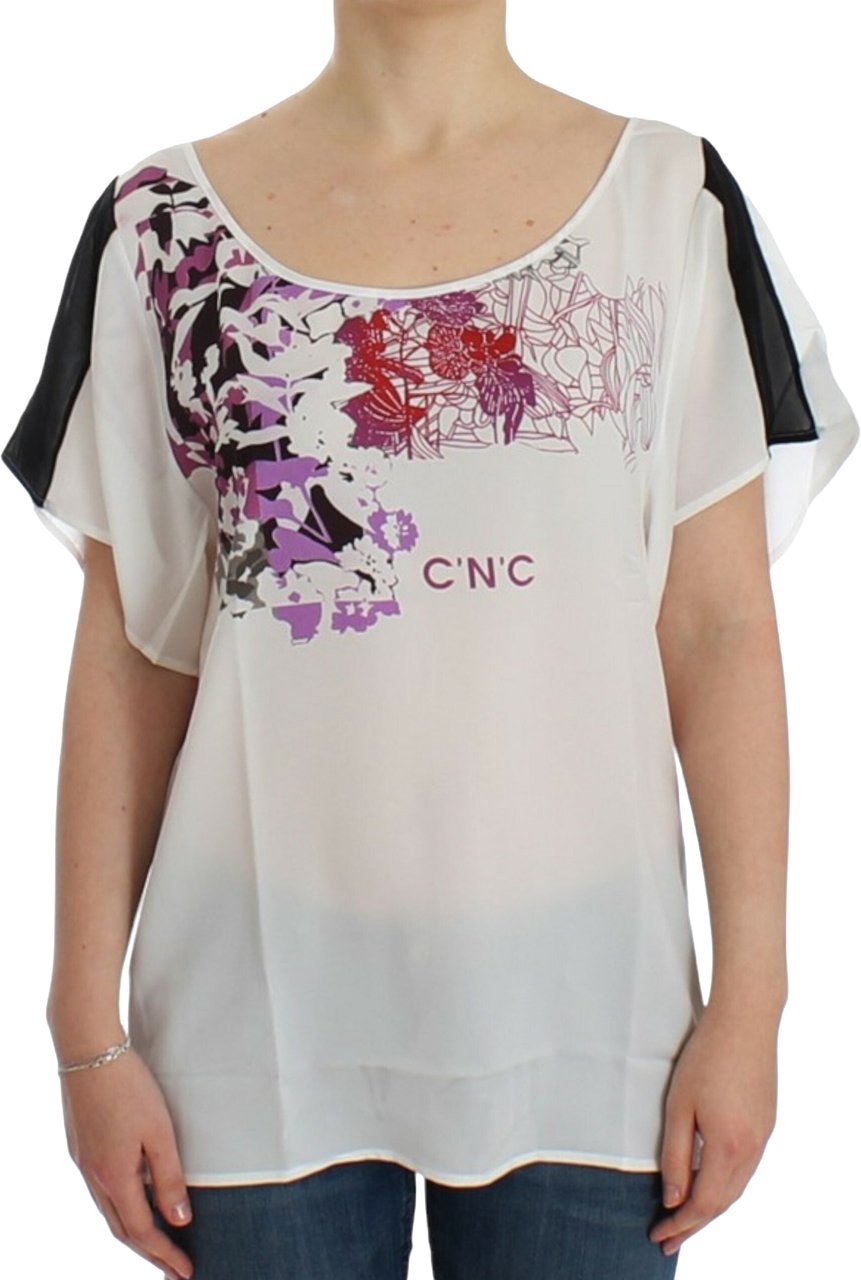 Costume National White motive print blouse Wit