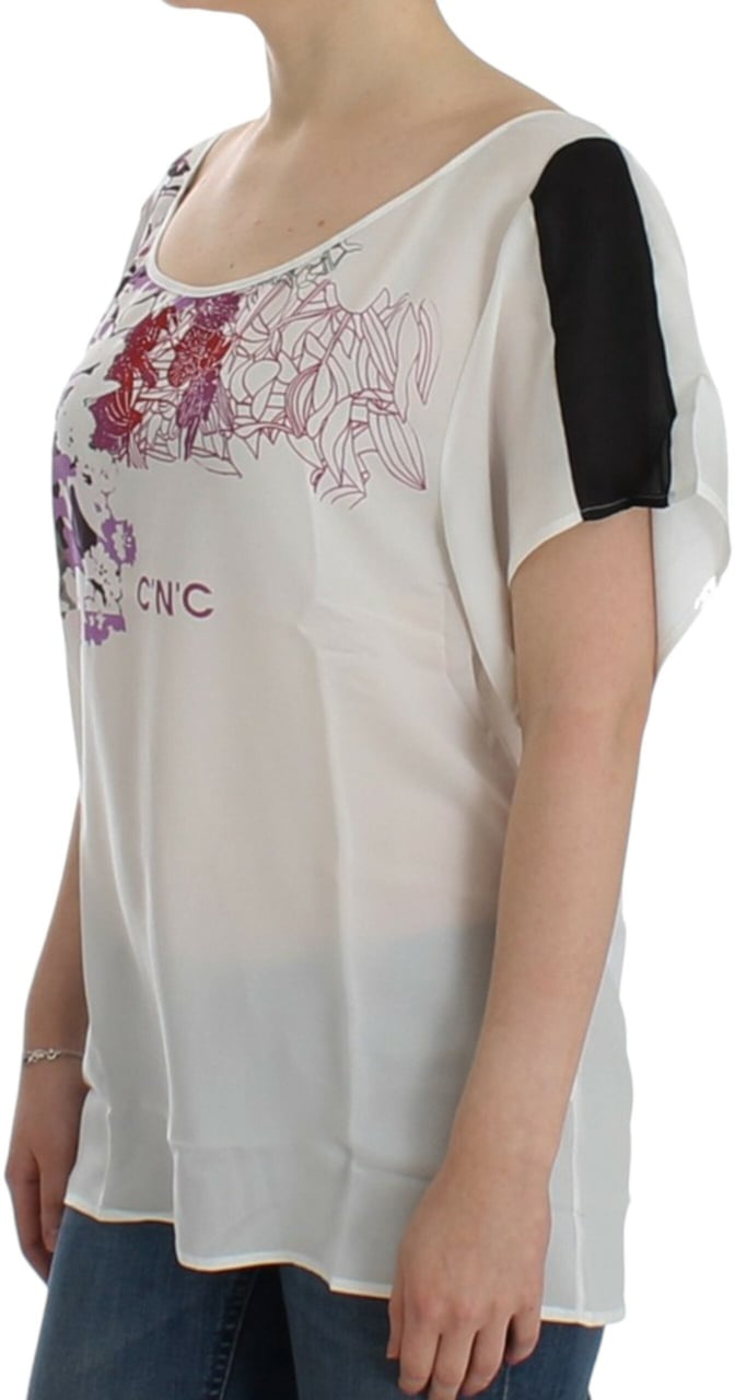 Costume National White motive print blouse Wit