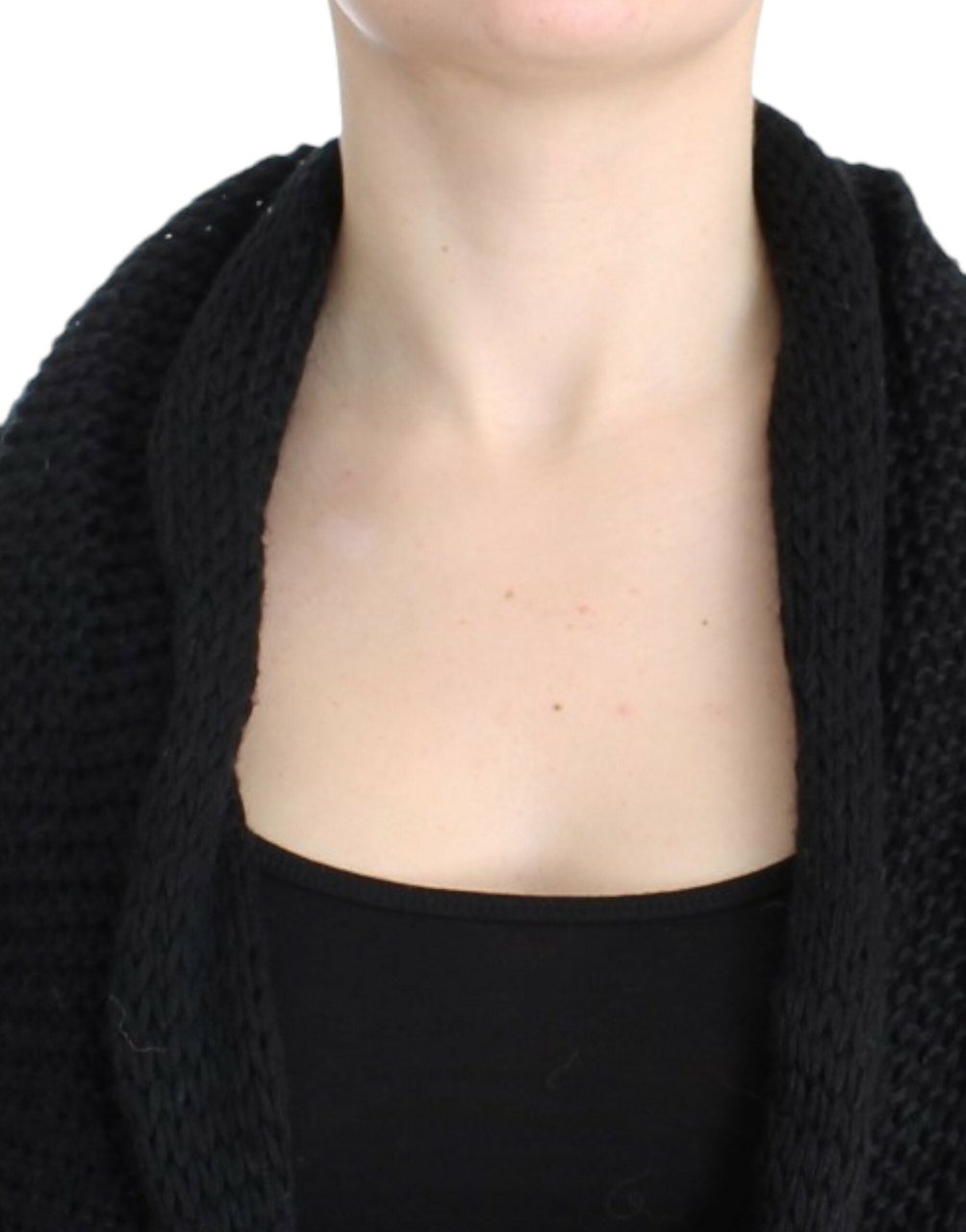 Costume National Black sleeveless knitted cardigan Zwart