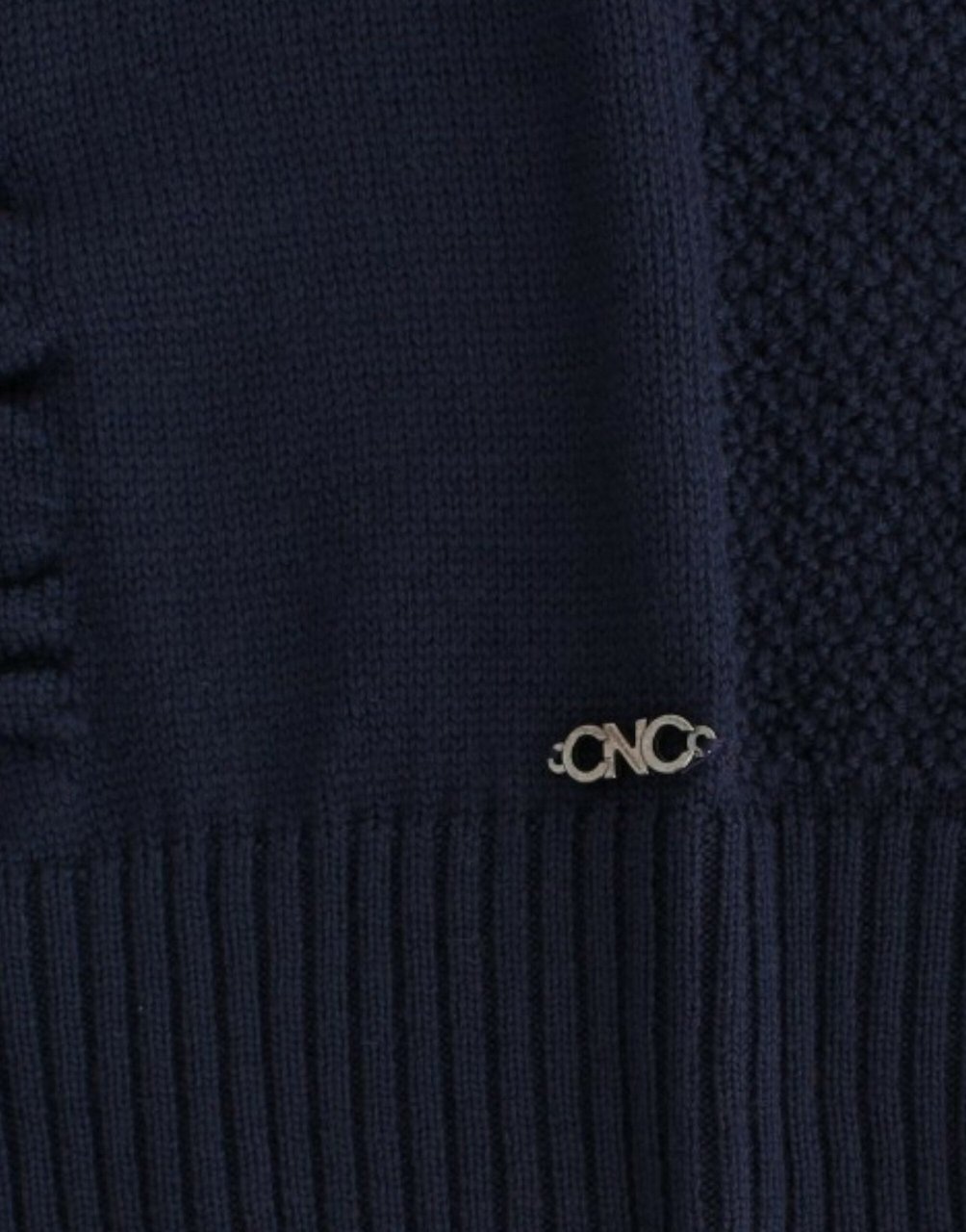 Costume National Dark blue V-neck wool sweater Blauw