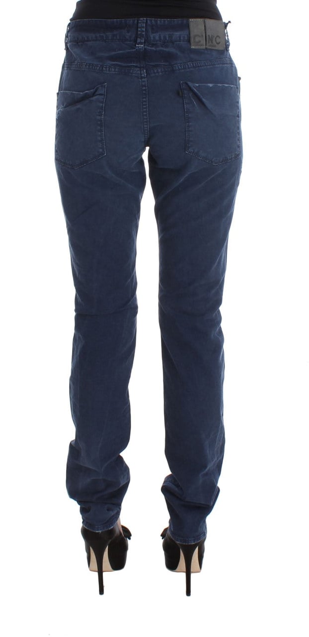 Costume National Blue Cotton Blend Denim Jeans Blauw