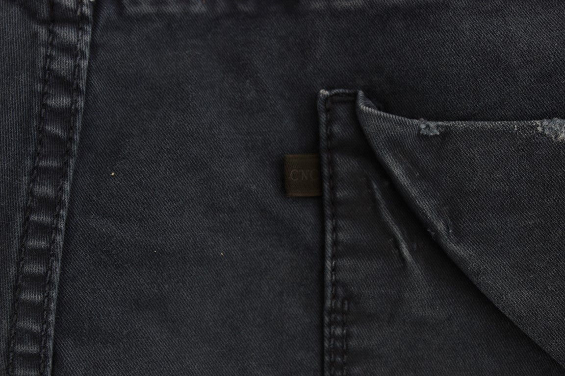 Costume National Blue Cotton Blend Denim Jeans Blauw