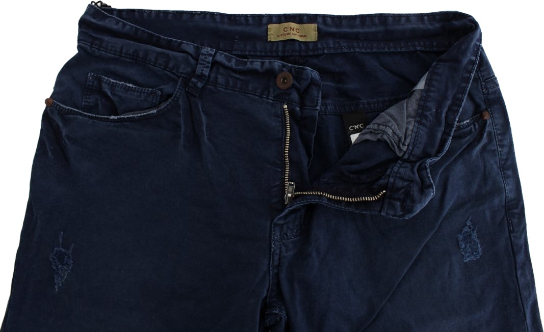 Costume National Blue Cotton Blend Denim Jeans Blauw
