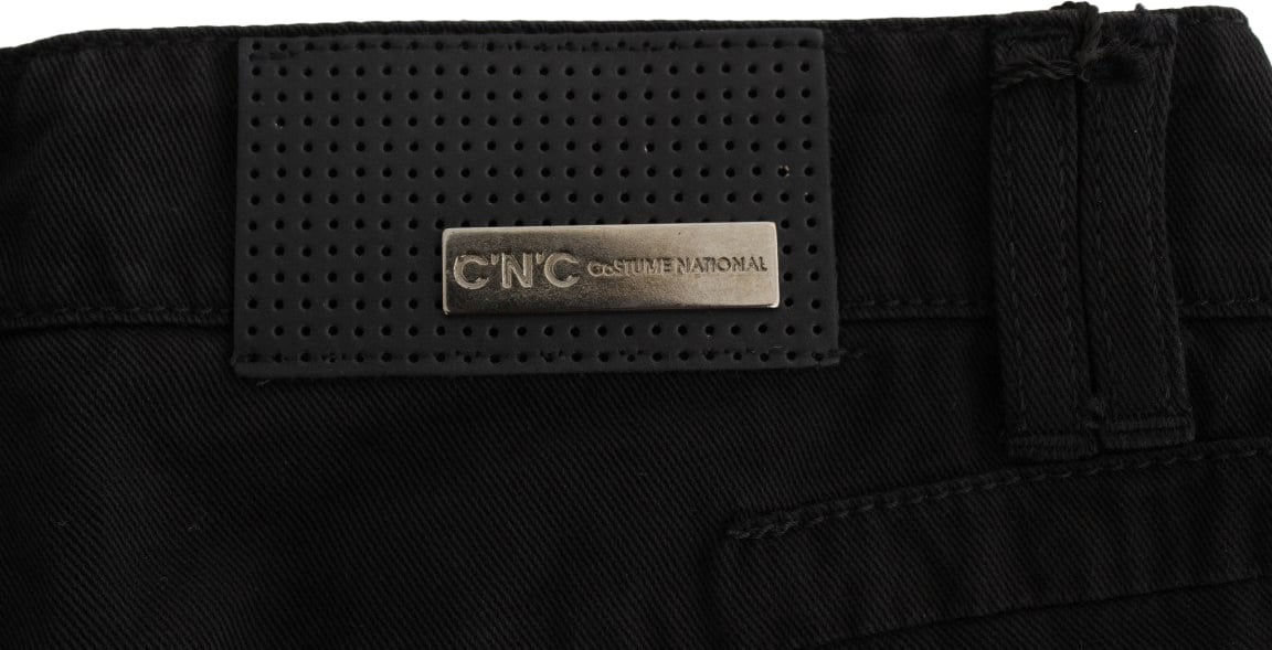Costume National Black Cotton Slim Fit Bootcut Jeans Zwart