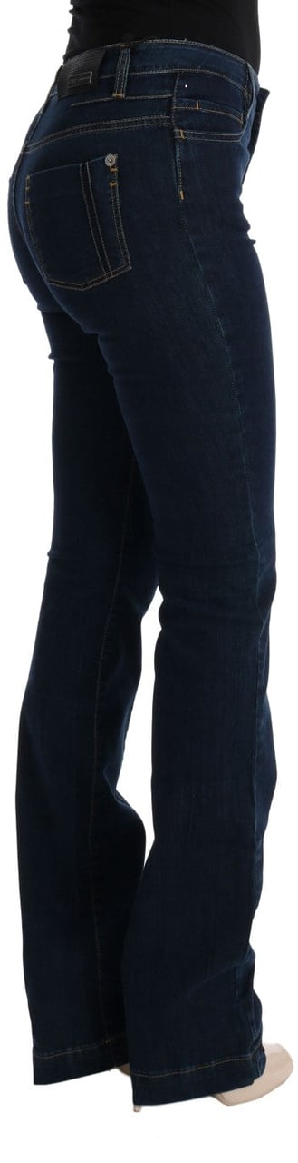 Costume National Blue Cotton Bootcut Flared Jeans Blauw