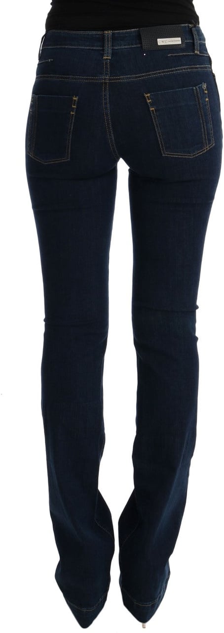 Costume National Blue Cotton Bootcut Flared Jeans Blauw