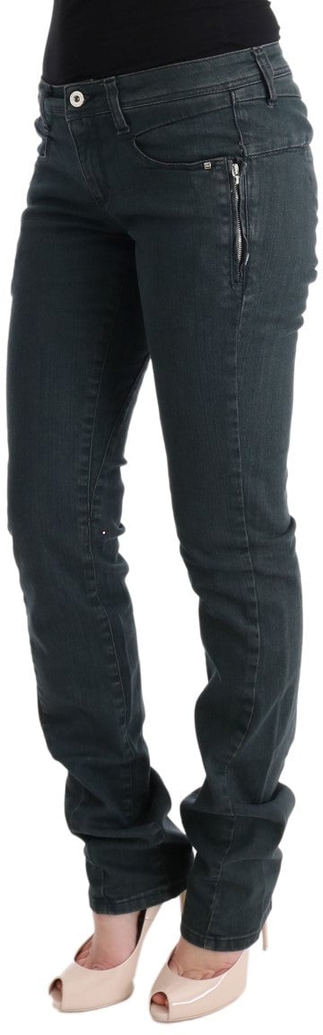 Costume National Gray Cotton Superslim Denim Jeans Grijs