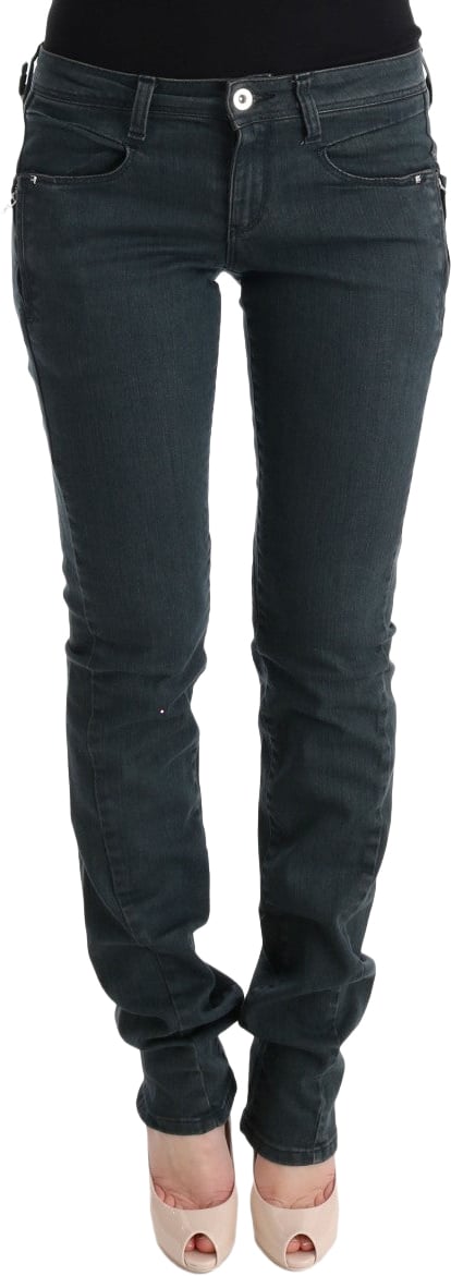 Costume National Gray Cotton Superslim Denim Jeans Grijs