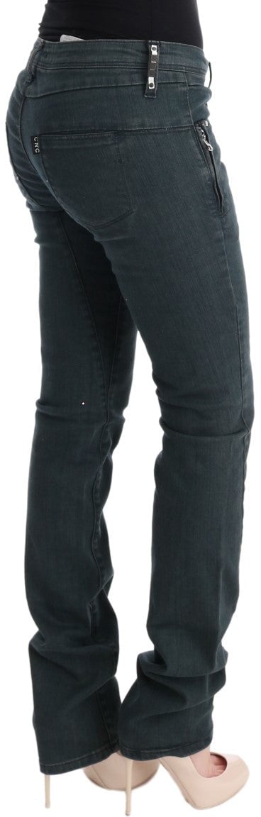 Costume National Gray Cotton Superslim Denim Jeans Grijs