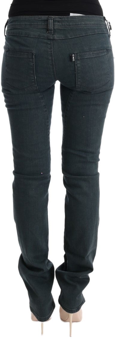 Costume National Gray Cotton Superslim Denim Jeans Grijs