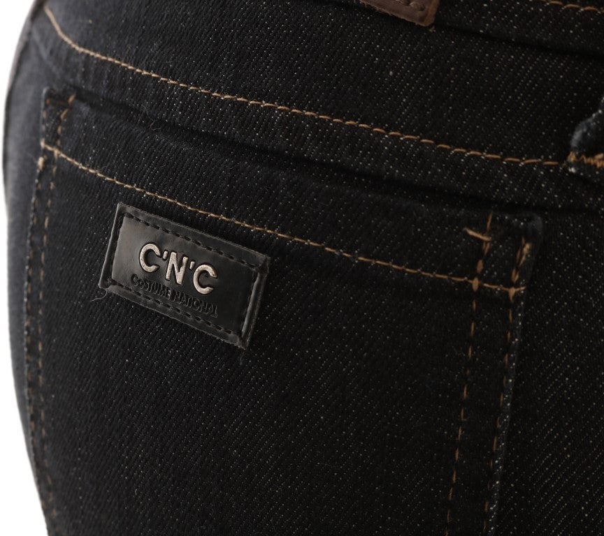 Costume National Blue Cotton Stretch Slim Fit Jeans Blauw