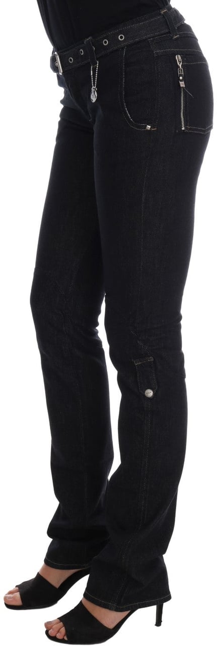 Costume National Blue Cotton Stretch Slim Fit Jeans Blauw