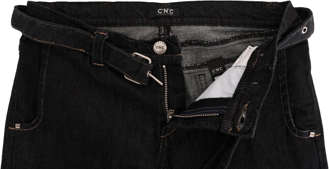 Costume National Blue Cotton Stretch Slim Fit Jeans Blauw