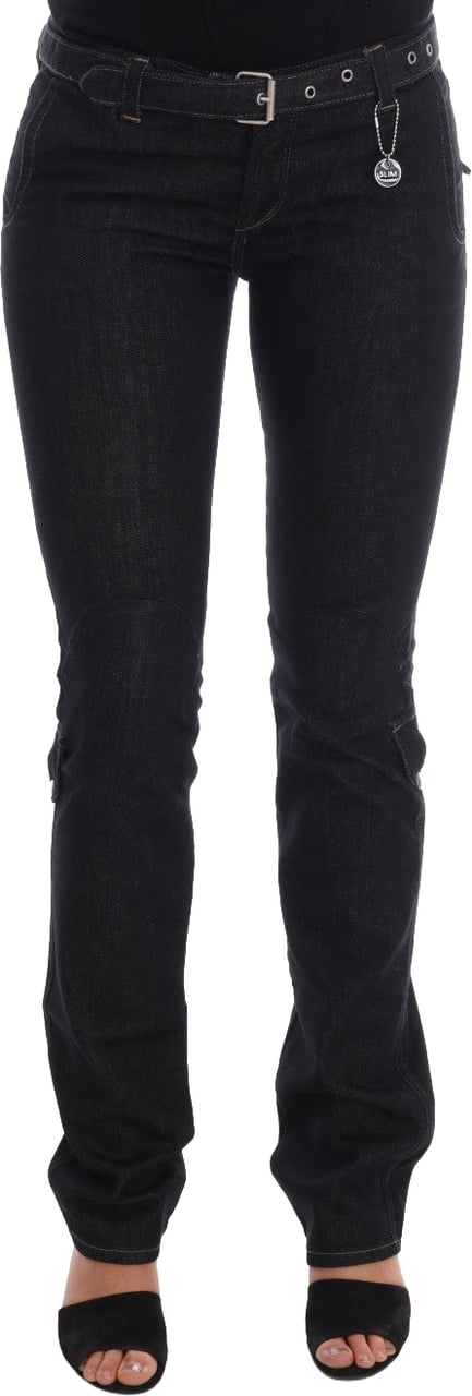 Costume National Blue Cotton Stretch Slim Fit Jeans Blauw