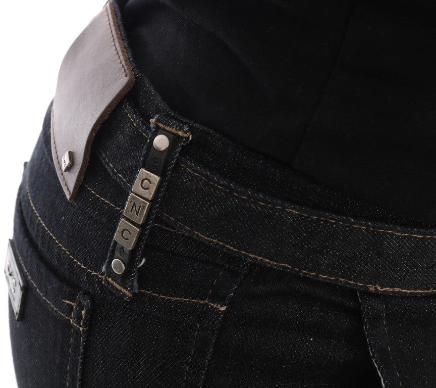 Costume National Blue Cotton Stretch Slim Fit Jeans Blauw