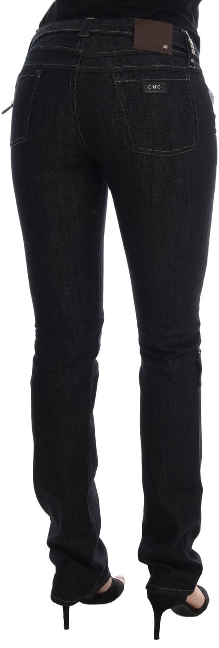 Costume National Blue Cotton Stretch Slim Fit Jeans Blauw