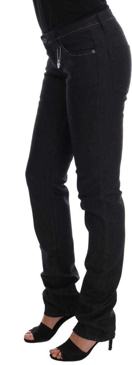 Costume National Blue Cotton Stretch Slim Fit Jeans Blauw