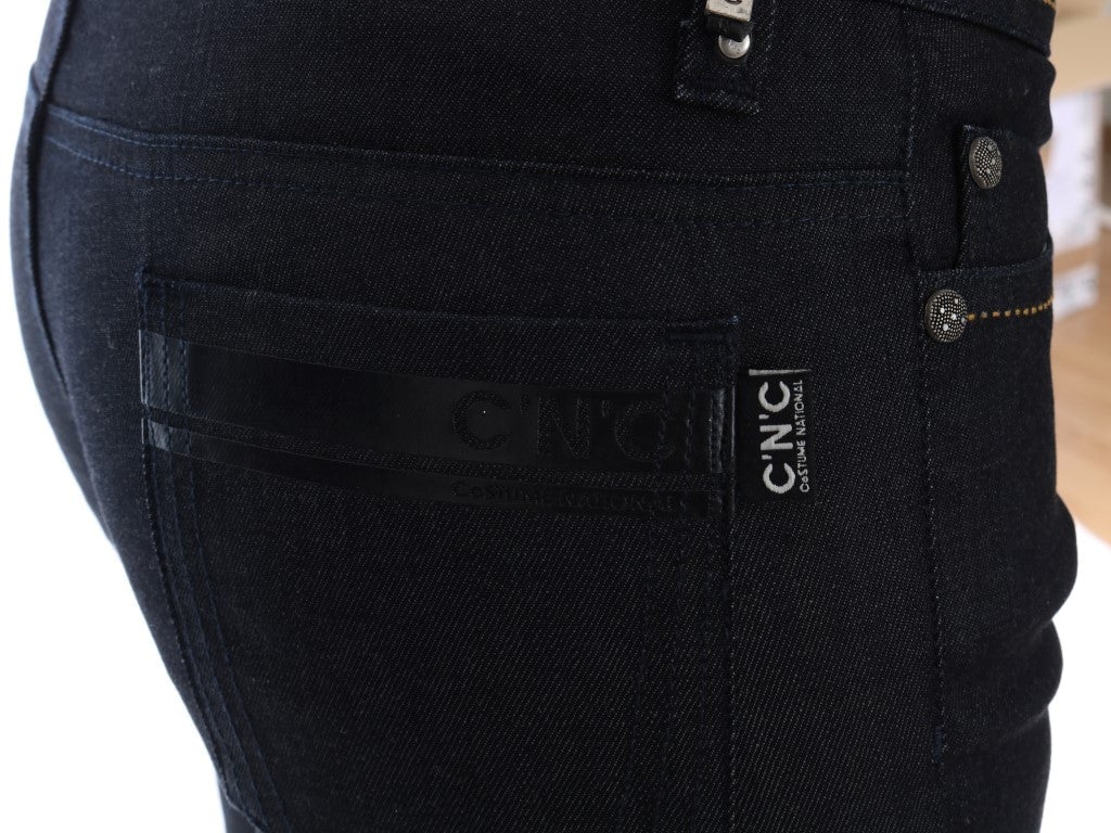 Costume National Blue Cotton Stretch Slim Fit Jeans Blauw