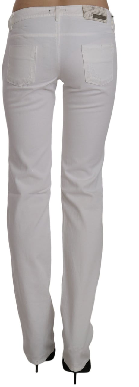 Costume National White Cotton Slim Fit Straight Jeans Pants Wit