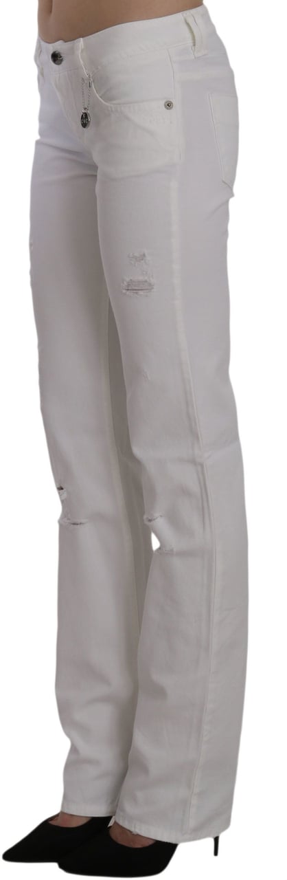 Costume National White Cotton Slim Fit Straight Jeans Pants Wit
