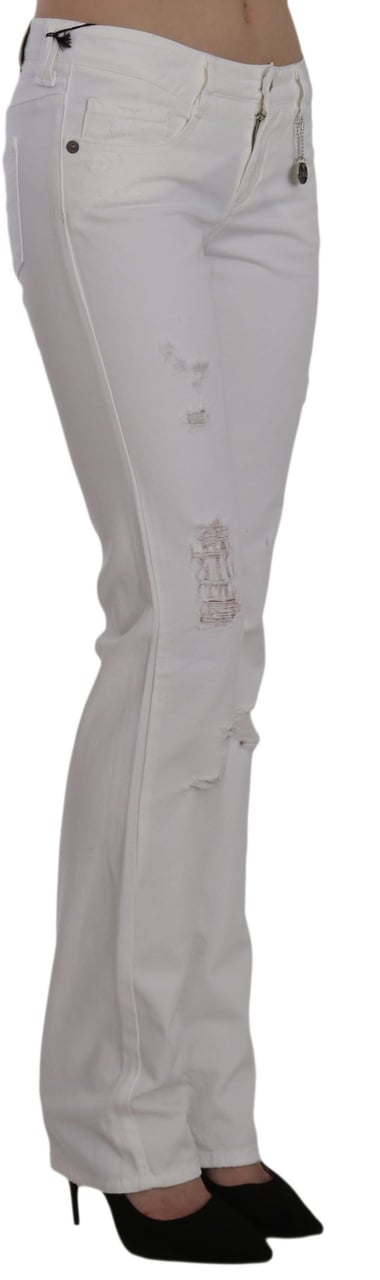 Costume National White Cotton Slim Fit Straight Jeans Pants Wit