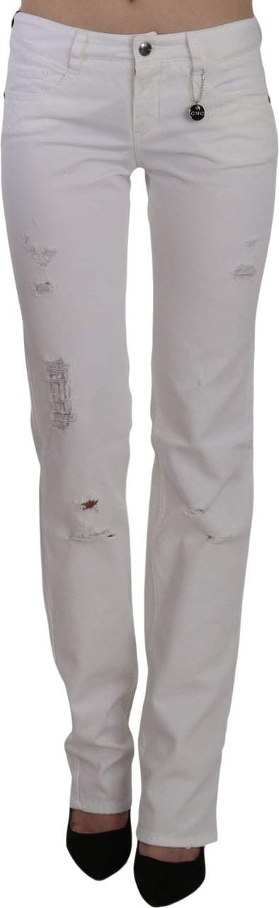 Costume National White Cotton Slim Fit Straight Jeans Pants Wit