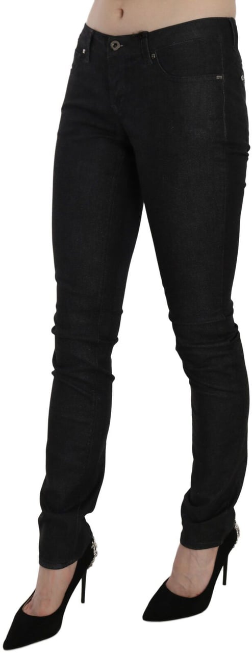 Costume National Black Low Waist Skinny Casual Denim Jeans Zwart