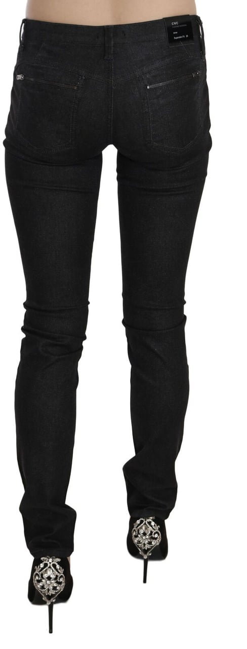 Costume National Black Low Waist Skinny Casual Denim Jeans Zwart