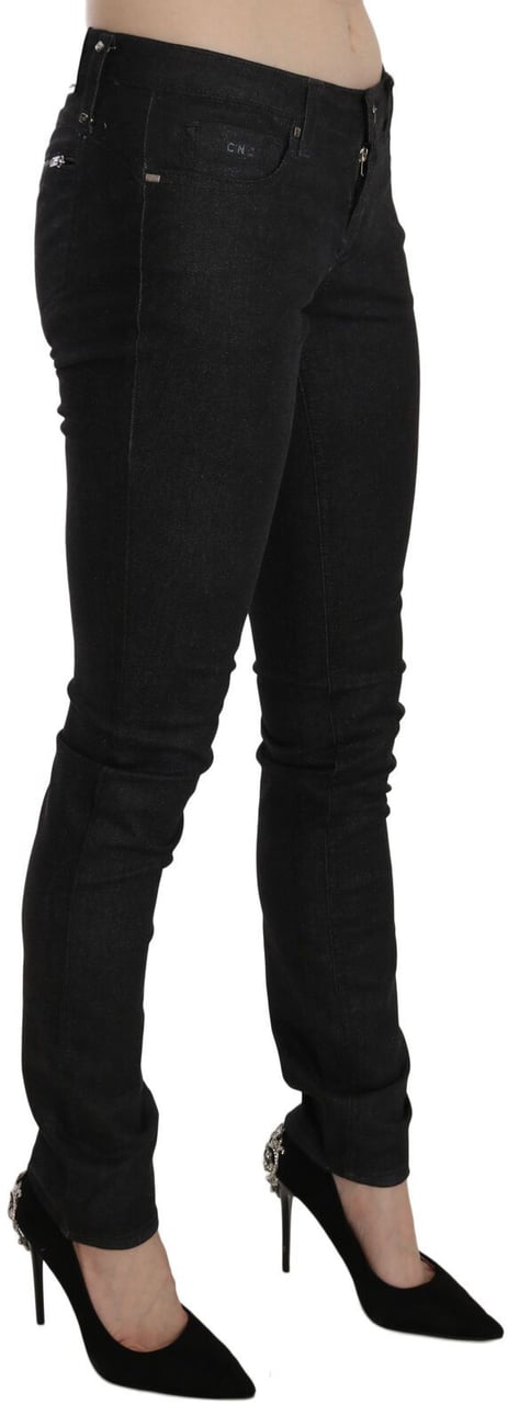Costume National Black Low Waist Skinny Casual Denim Jeans Zwart