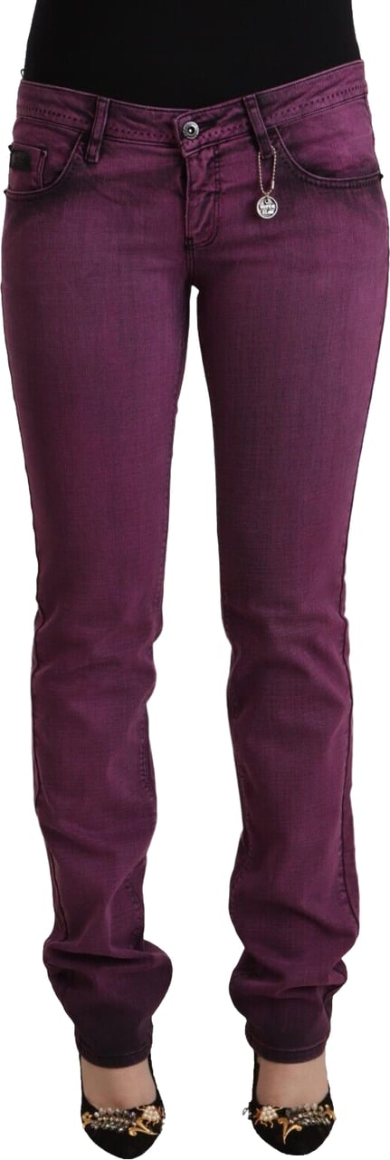 Costume National Purple Cotton Stretch Slim Fit Denim Jeans Paars