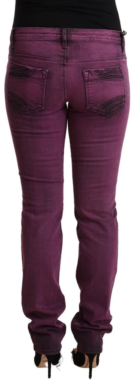 Costume National Purple Cotton Stretch Slim Fit Denim Jeans Paars
