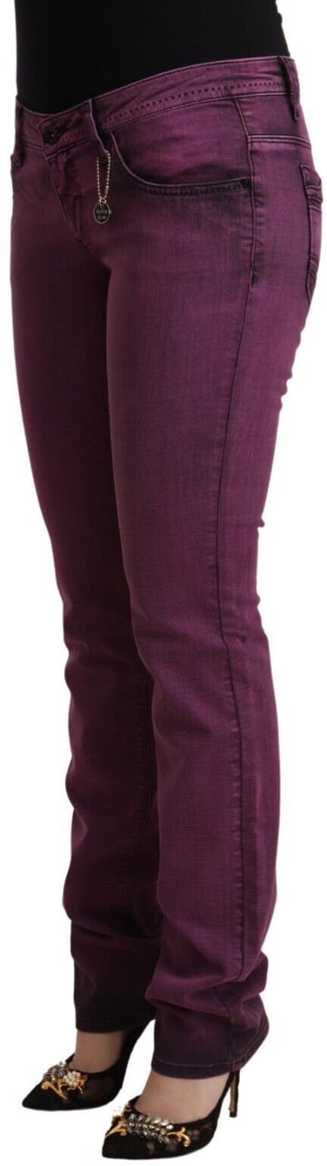 Costume National Purple Cotton Stretch Slim Fit Denim Jeans Paars
