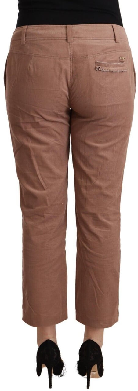 Costume National Brown Cotton Tapered Cropped Pants Bruin