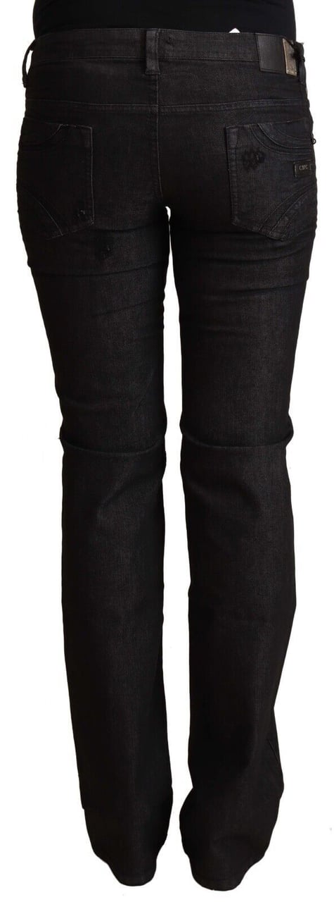Costume National Black Cotton Low Waist Skinny Jeans Zwart