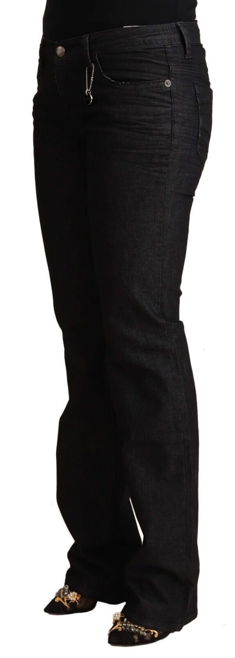 Costume National Black Cotton Low Waist Skinny Jeans Zwart