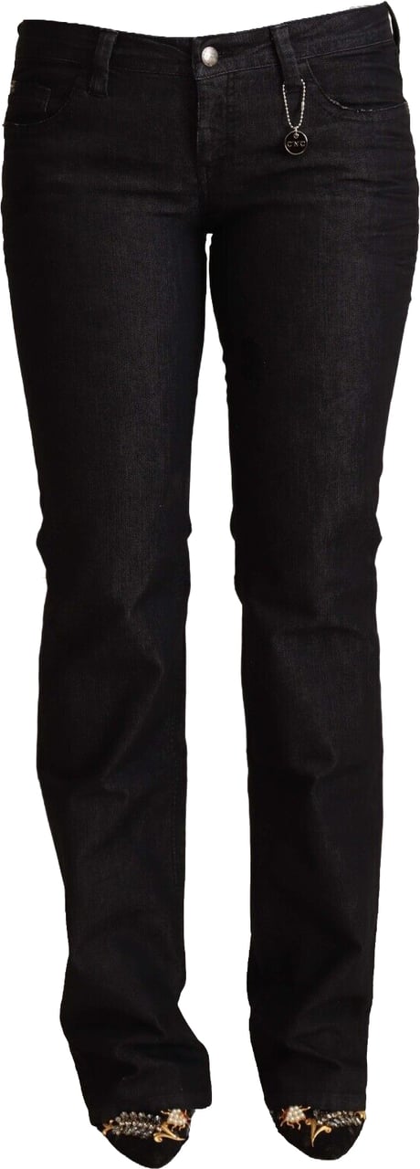 Costume National Black Cotton Low Waist Skinny Jeans Zwart
