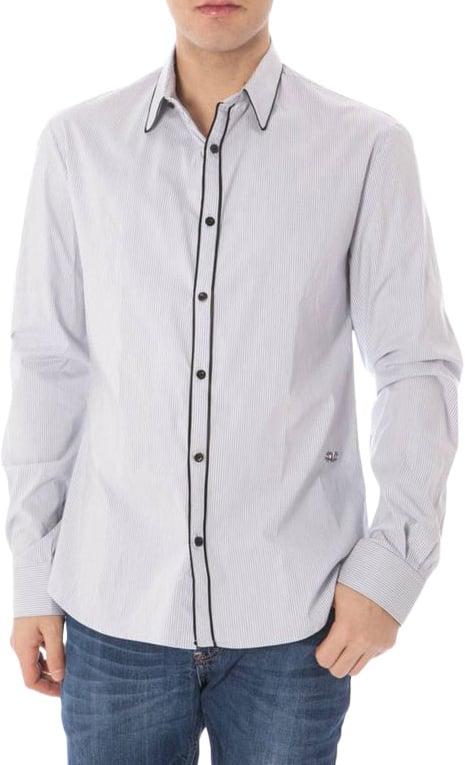 Costume National Azzurro Cotton Men Shirt Blauw