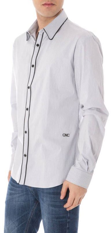 Costume National Azzurro Cotton Men Shirt Blauw