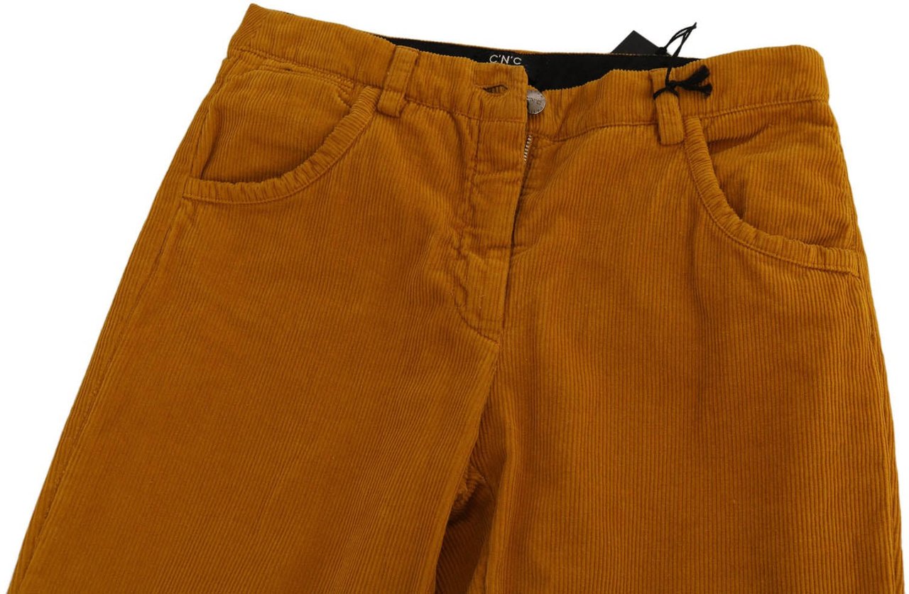Costume National Orange High Waist Straight Trouser Pants Oranje