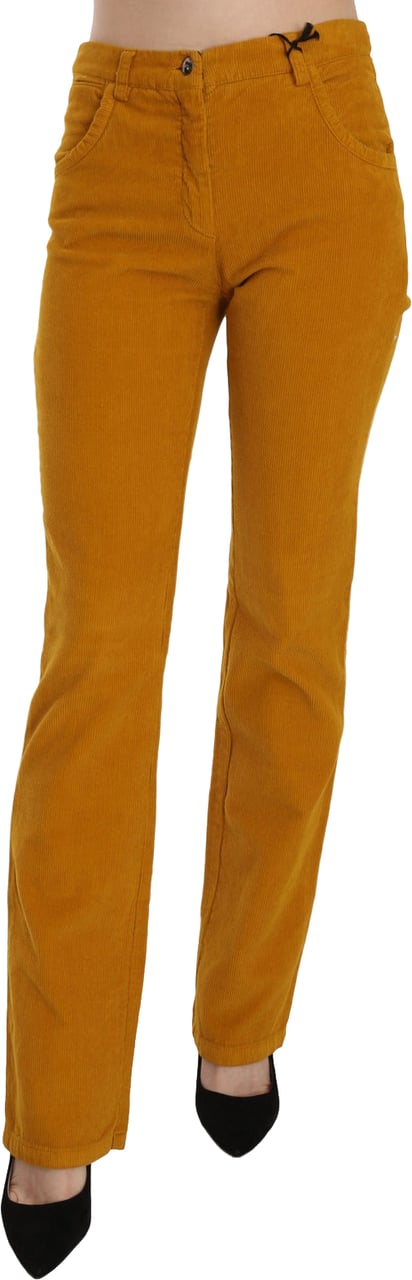 Costume National Orange High Waist Straight Trouser Pants Oranje