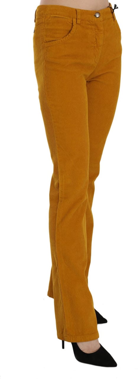 Costume National Orange High Waist Straight Trouser Pants Oranje