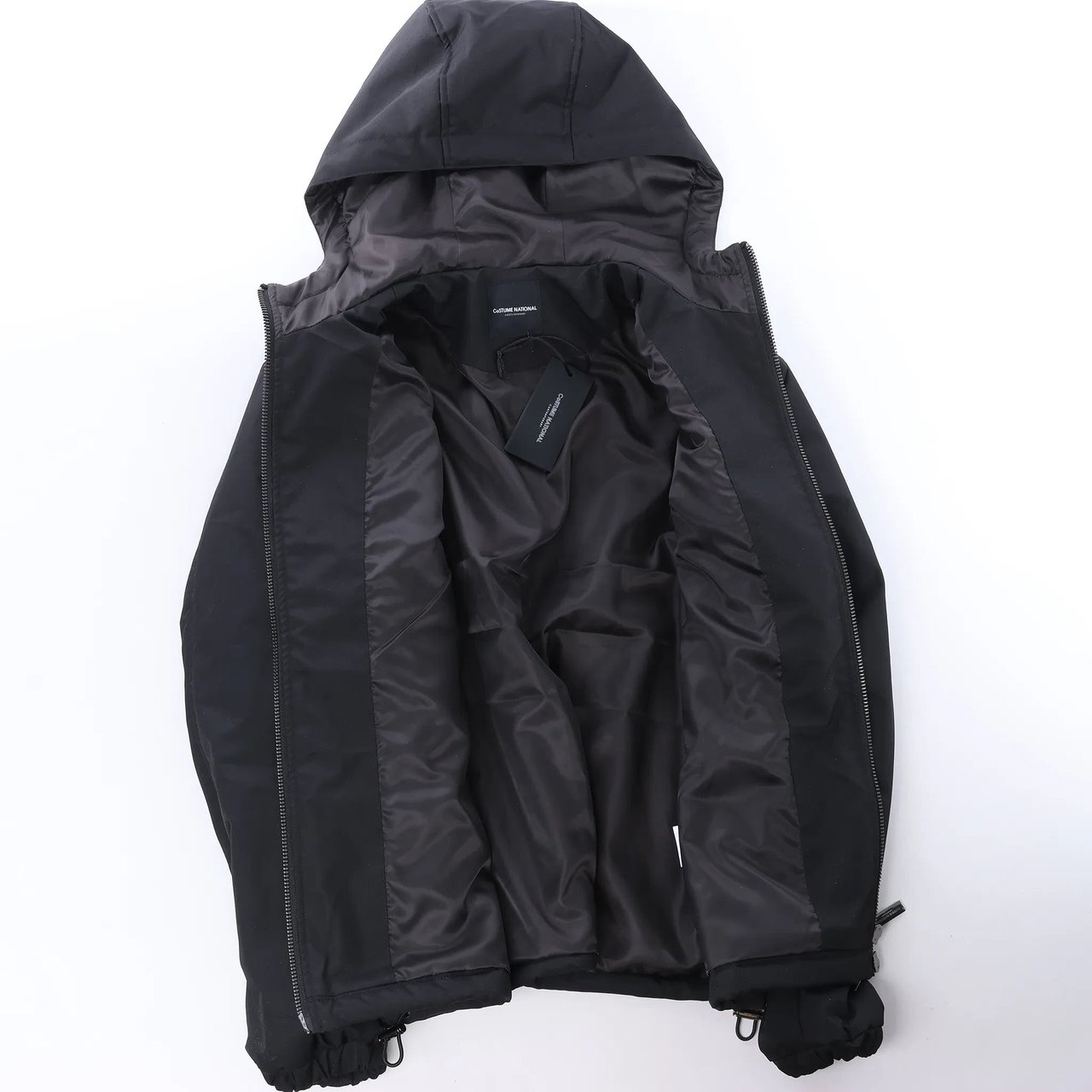 Costume National CoSTUME NATIONAL Giubbino Hooded Jacket in Black, Size IT 48 Zwart
