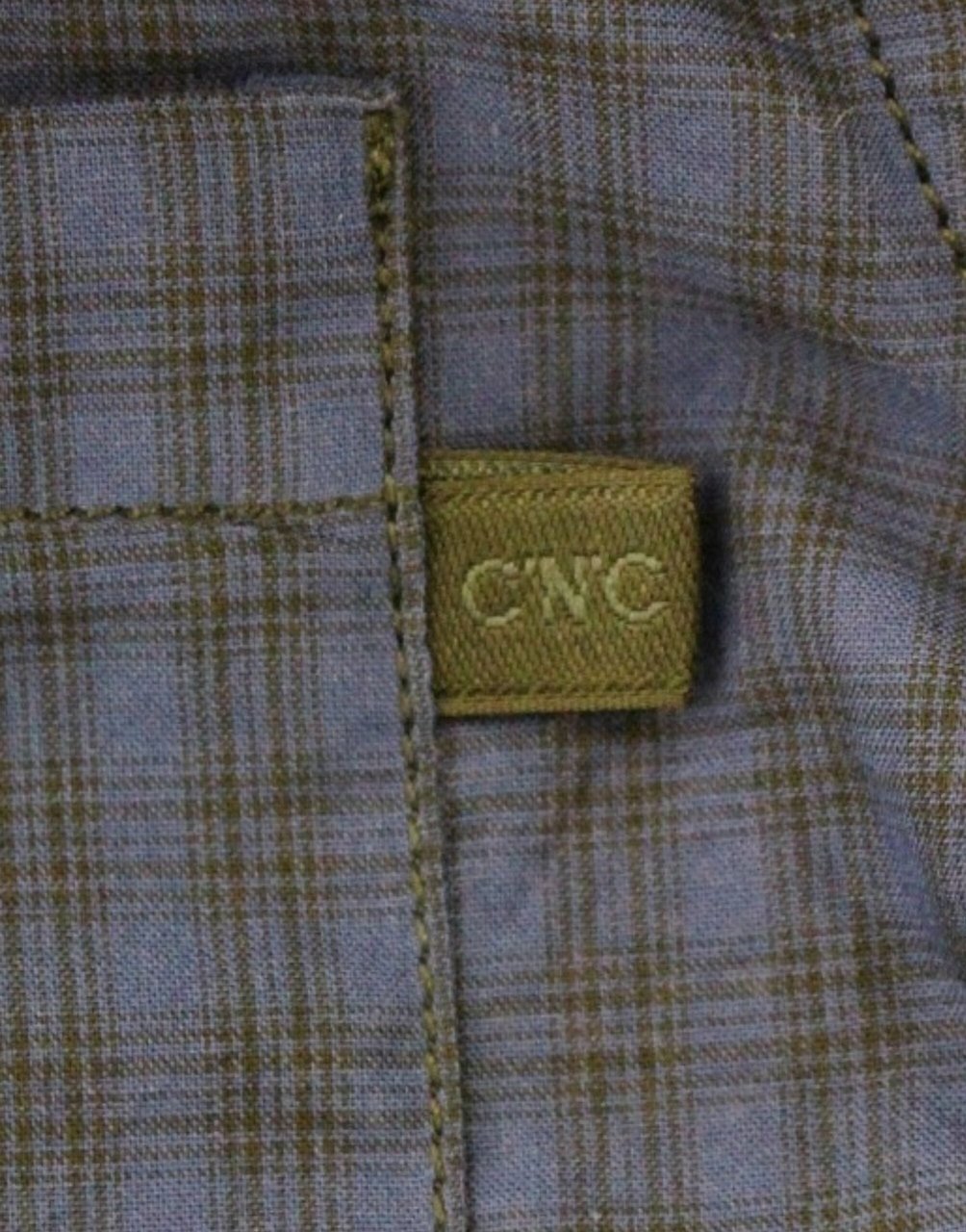 Costume National Blue checkered cotton shirt Blauw