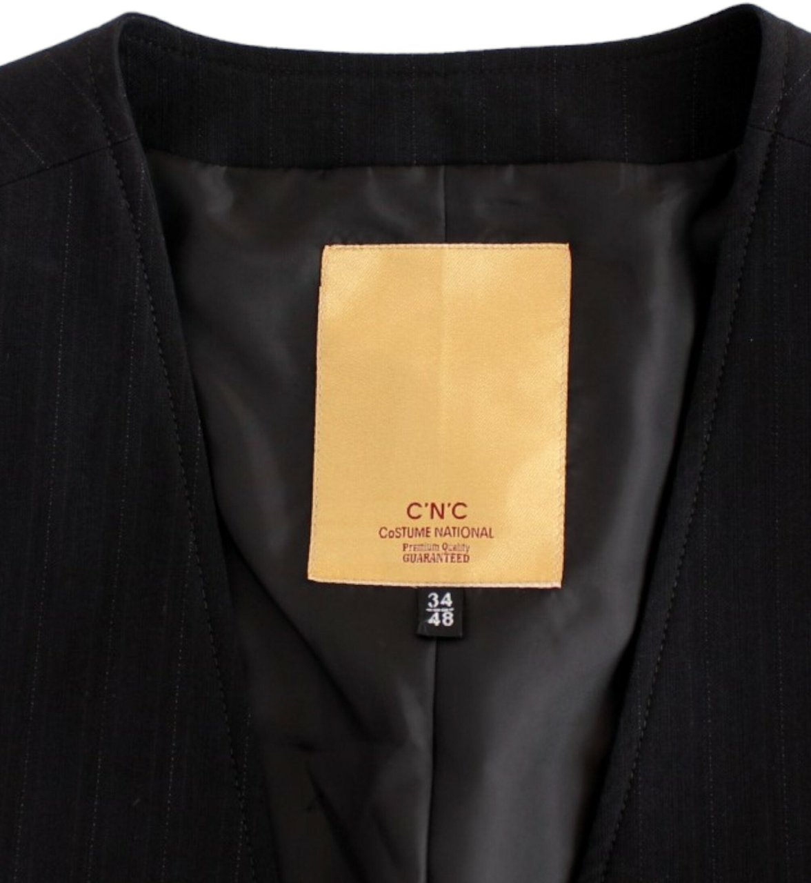 Costume National Black striped cotton casual vest Zwart