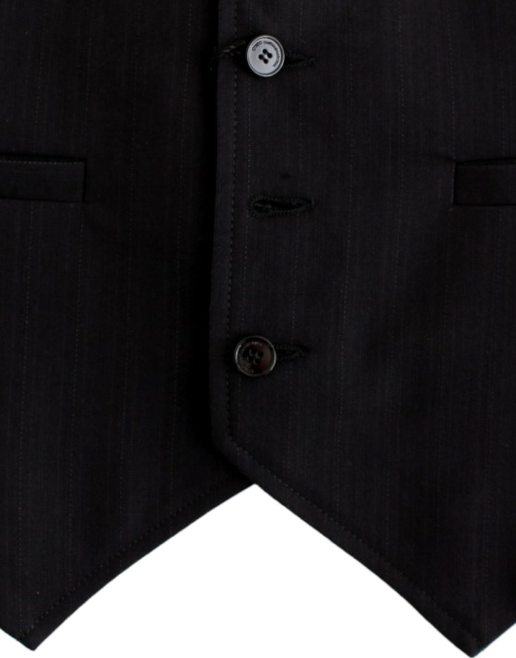 Costume National Black striped cotton casual vest Zwart