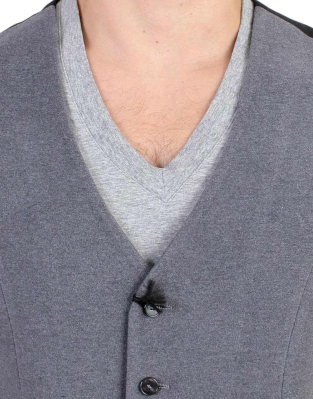 Costume National Gray cotton blend casual vest Grijs