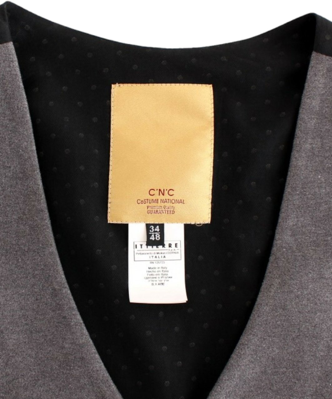 Costume National Gray cotton blend casual vest Grijs