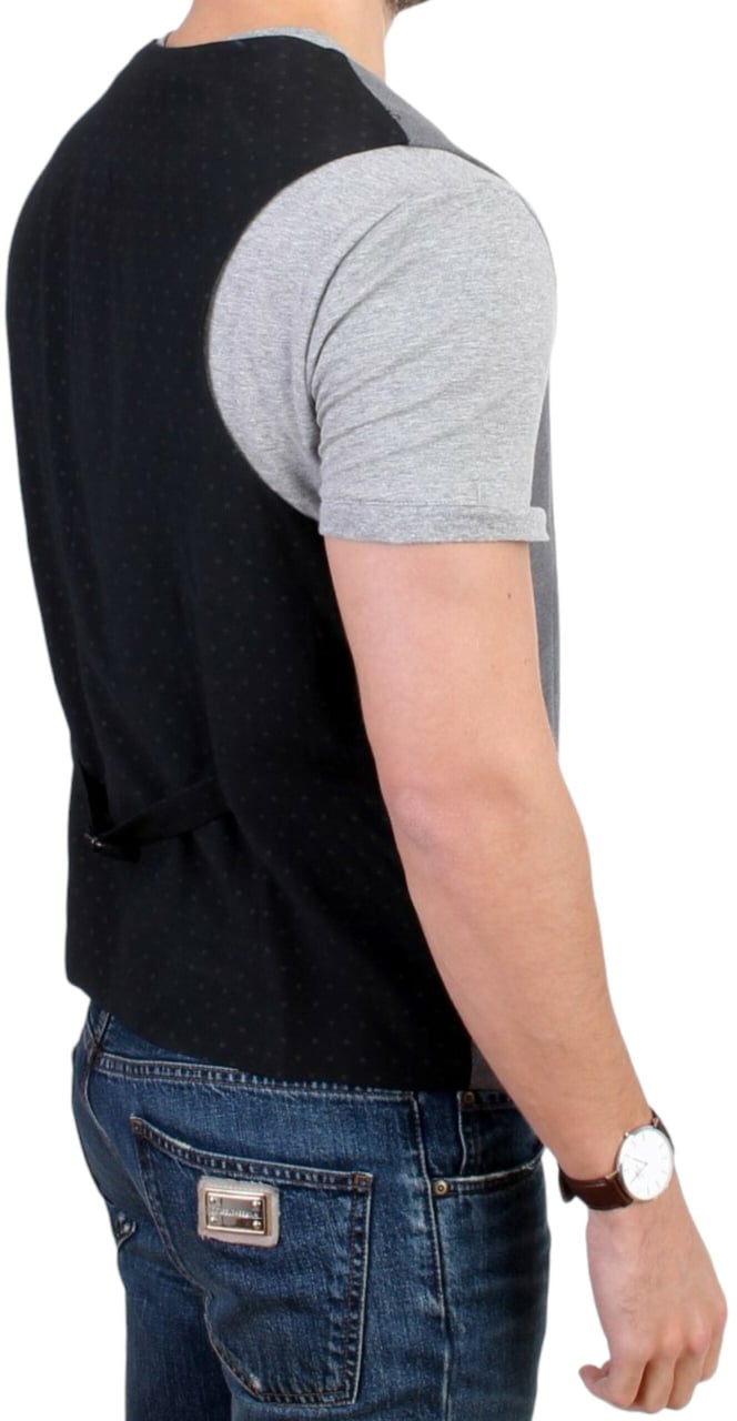Costume National Gray cotton blend casual vest Grijs