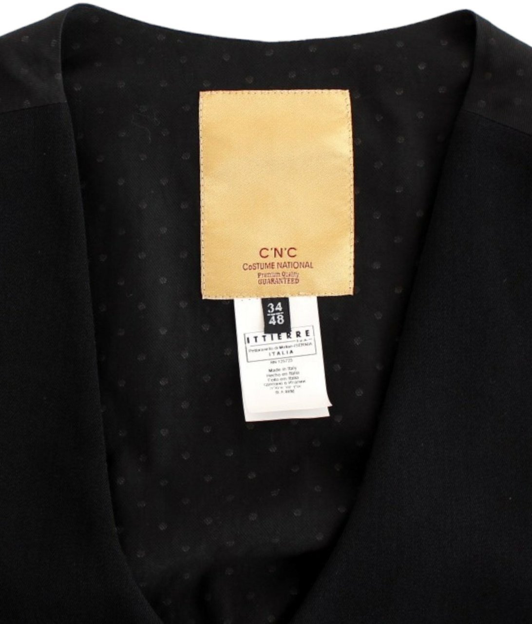 Costume National Black wool blend casual vest Zwart